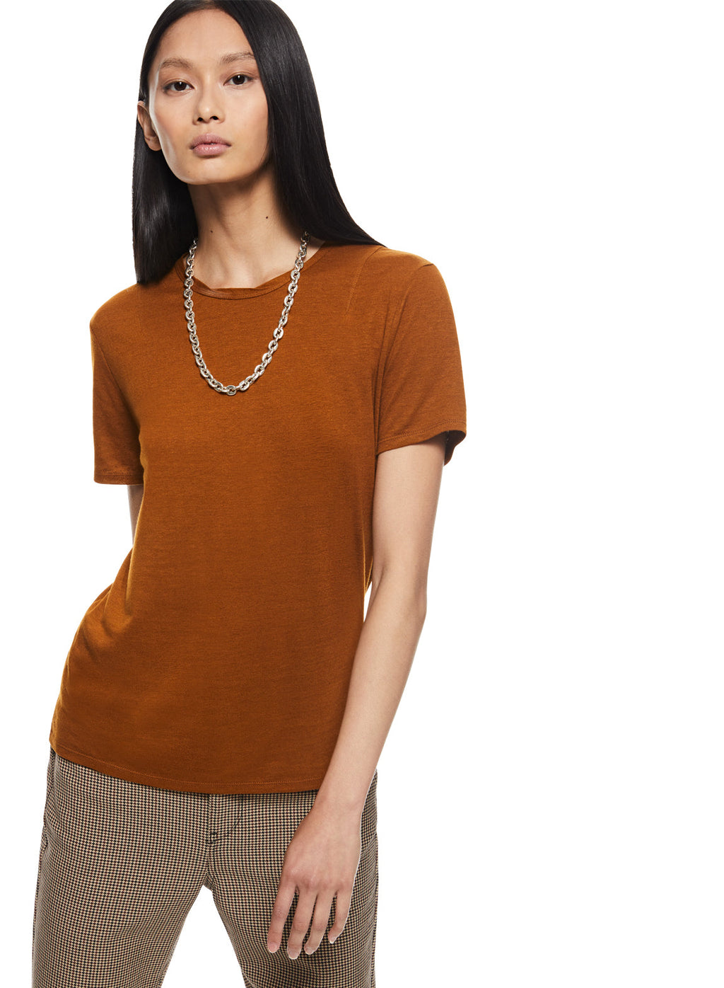 Linen-Blend Tee (Copper)