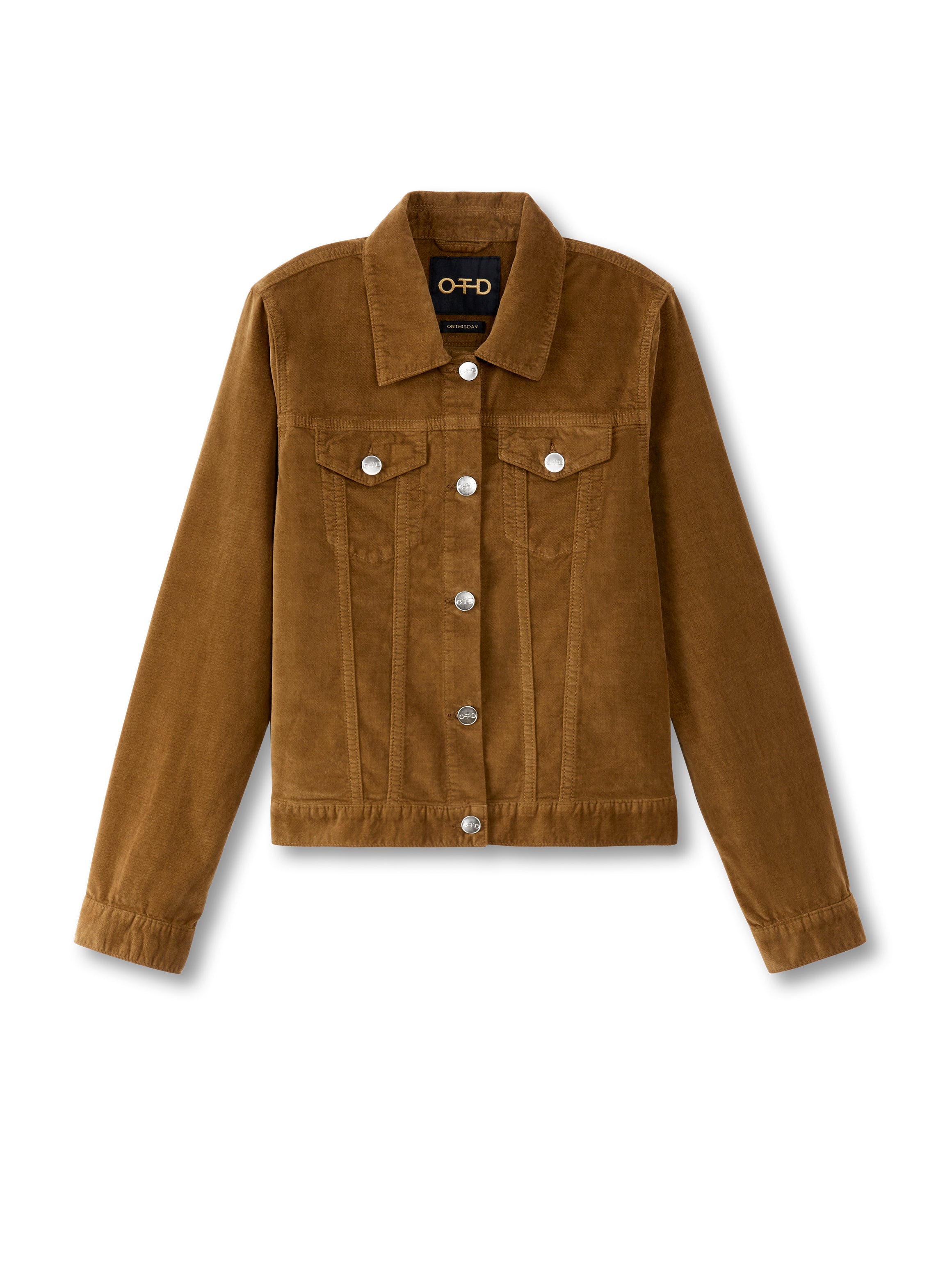 Stretch Velvet Jean Jacket (Sandalwood)