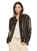 Coated Nylon Modern Bomber Jacket