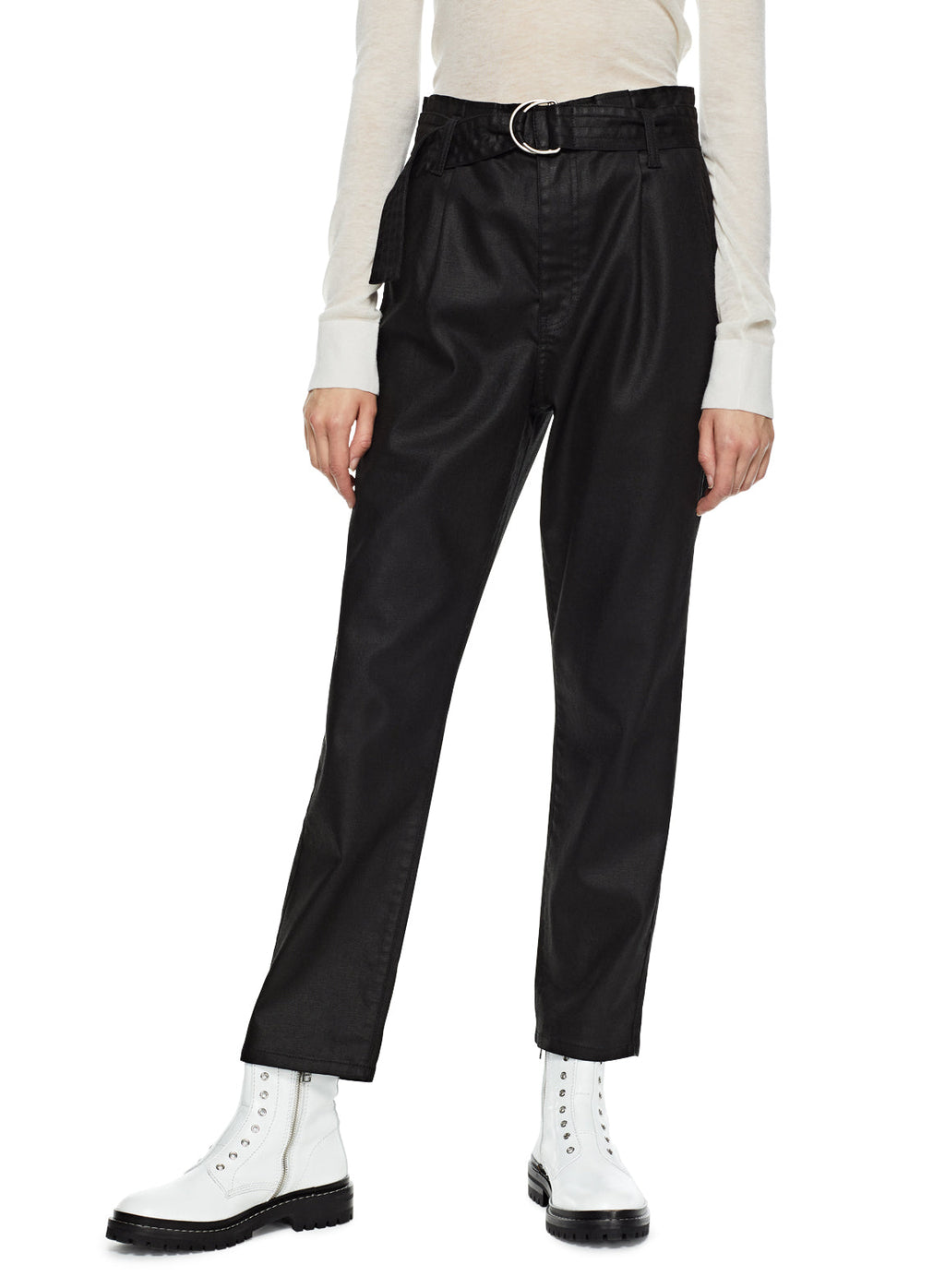 Pleated High Rise Tapered Pant
