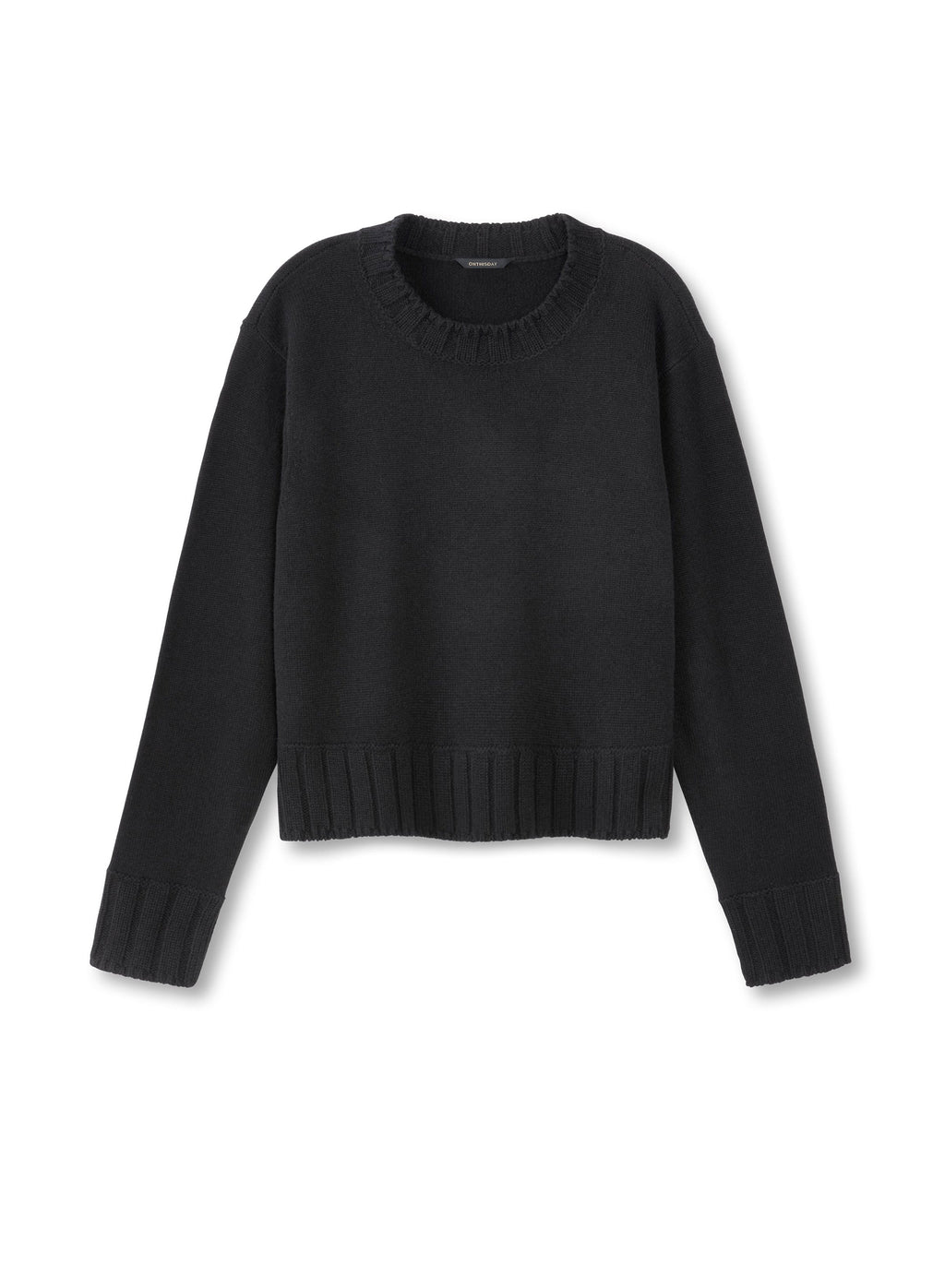 Cashmere-Blend Crewneck Sweater (Black)