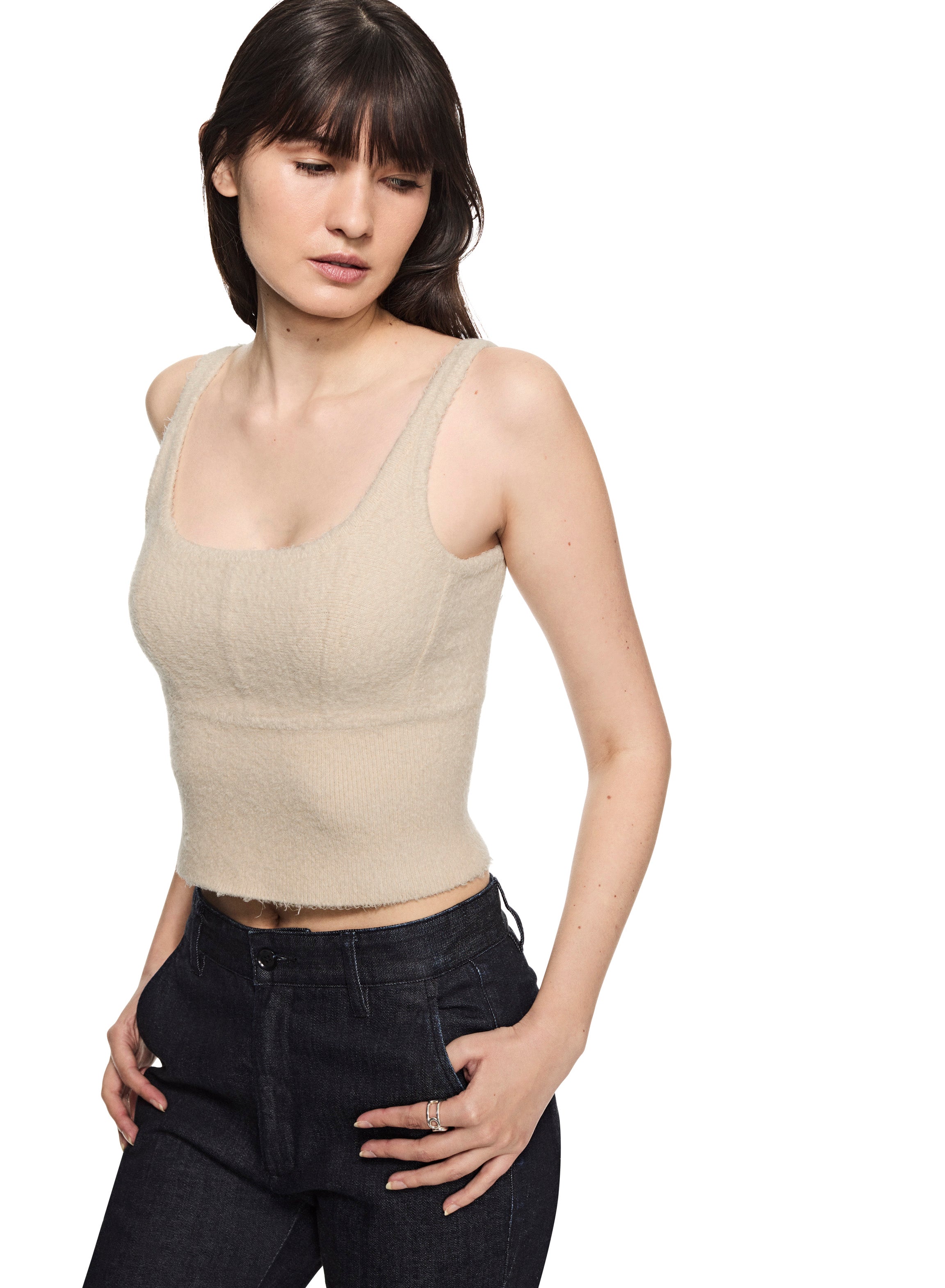 Brushed Teddy Sweater Tank