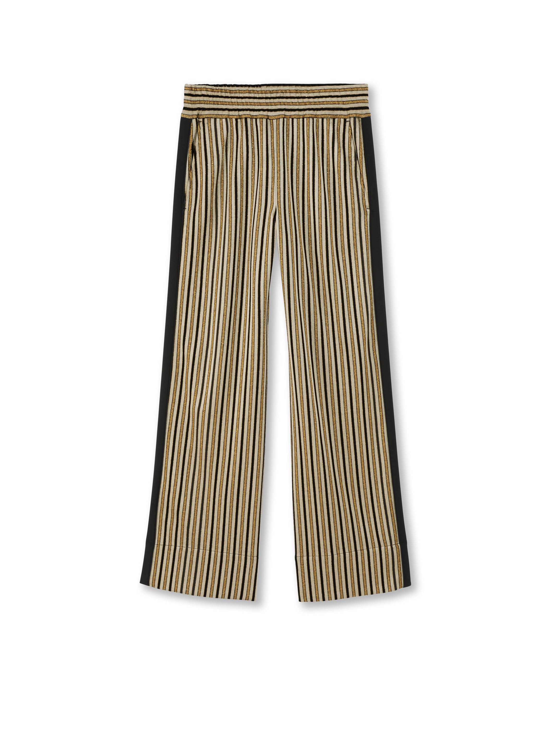 Wide Leg Track Pant (Khaki-Multi)