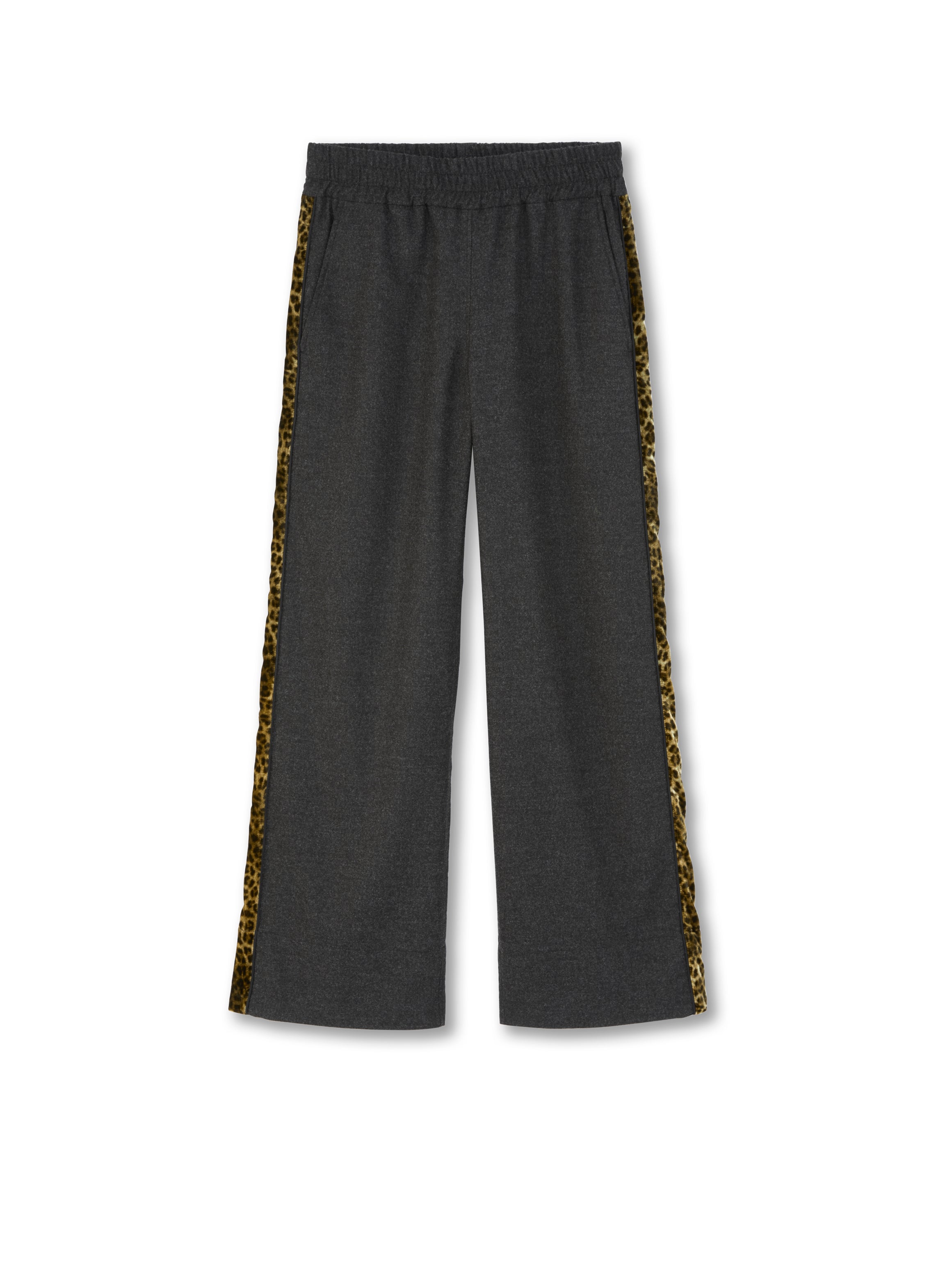 Wide Leg Track Pant (Charcoal Heather)