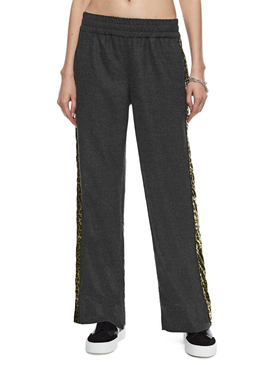 Wide Leg Track Pant (Charcoal Heather)