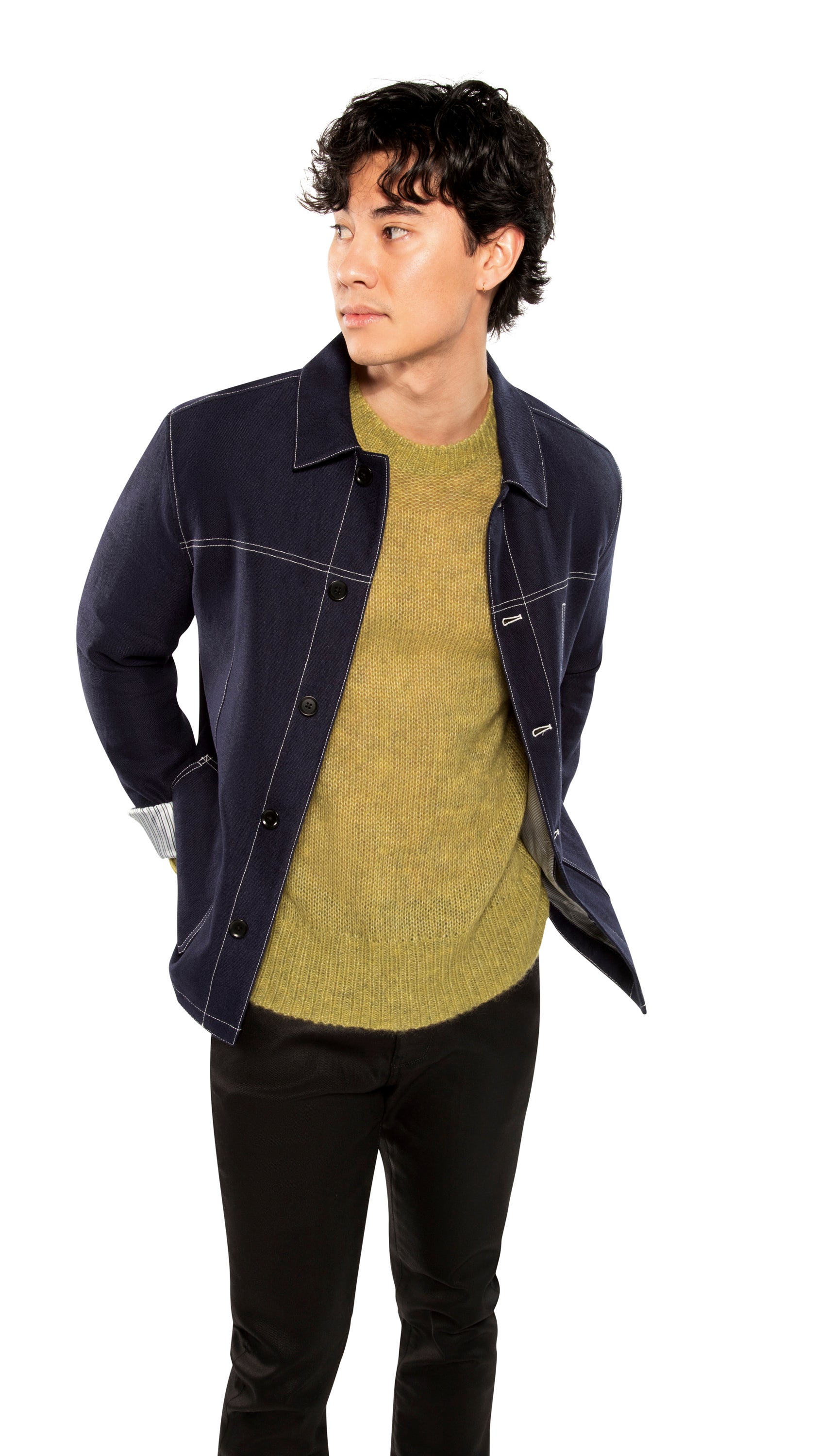 Button Front Chore Jacket With Patch Pockets