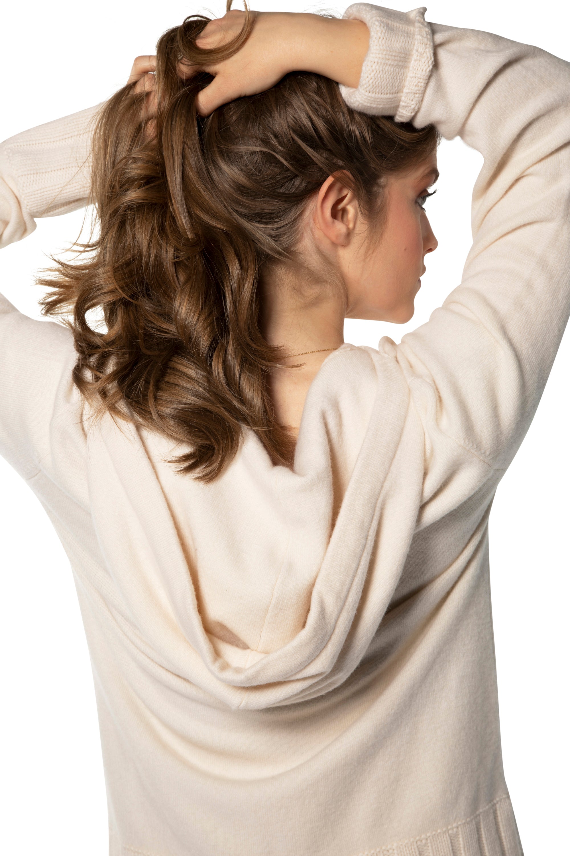 Cashmere-Blend Zipped Hoodie (Ivory)