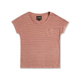 Linen Stripe Pocket Tee (Dark Coral)