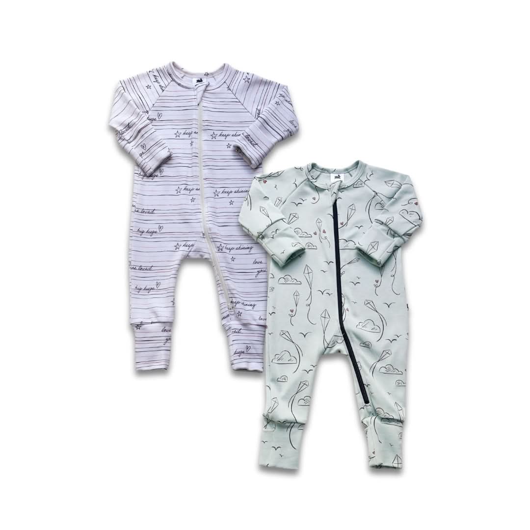 Bamboo Baby Zipper Footed Bodysuit | Love Story
