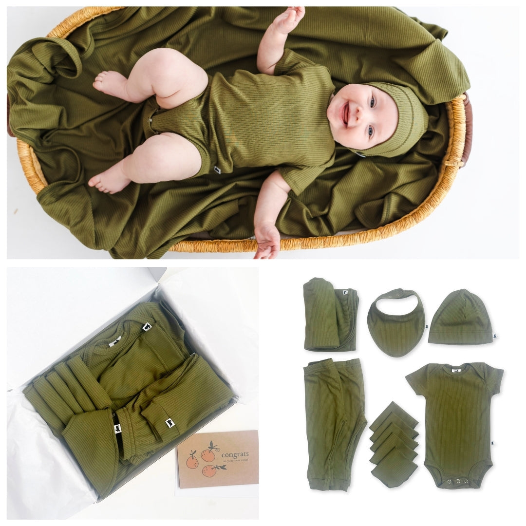 Bamboo Baby Capsule Gift Box | Olive Rib