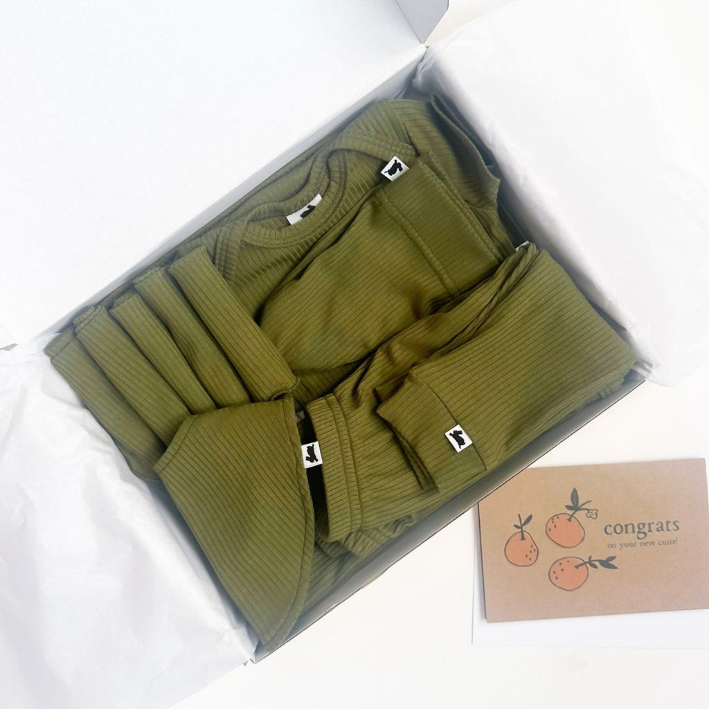 Bamboo Baby Capsule Gift Box | Olive Rib