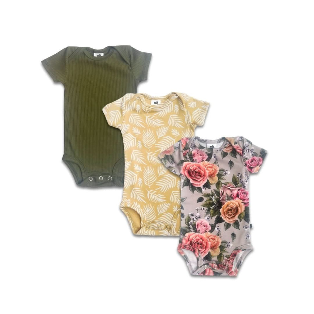Baby Bamboo Bodysuit | Olive Rib