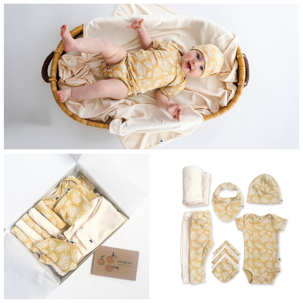 Bamboo Baby Capsule Gift Box | Palm Fronds & Cream