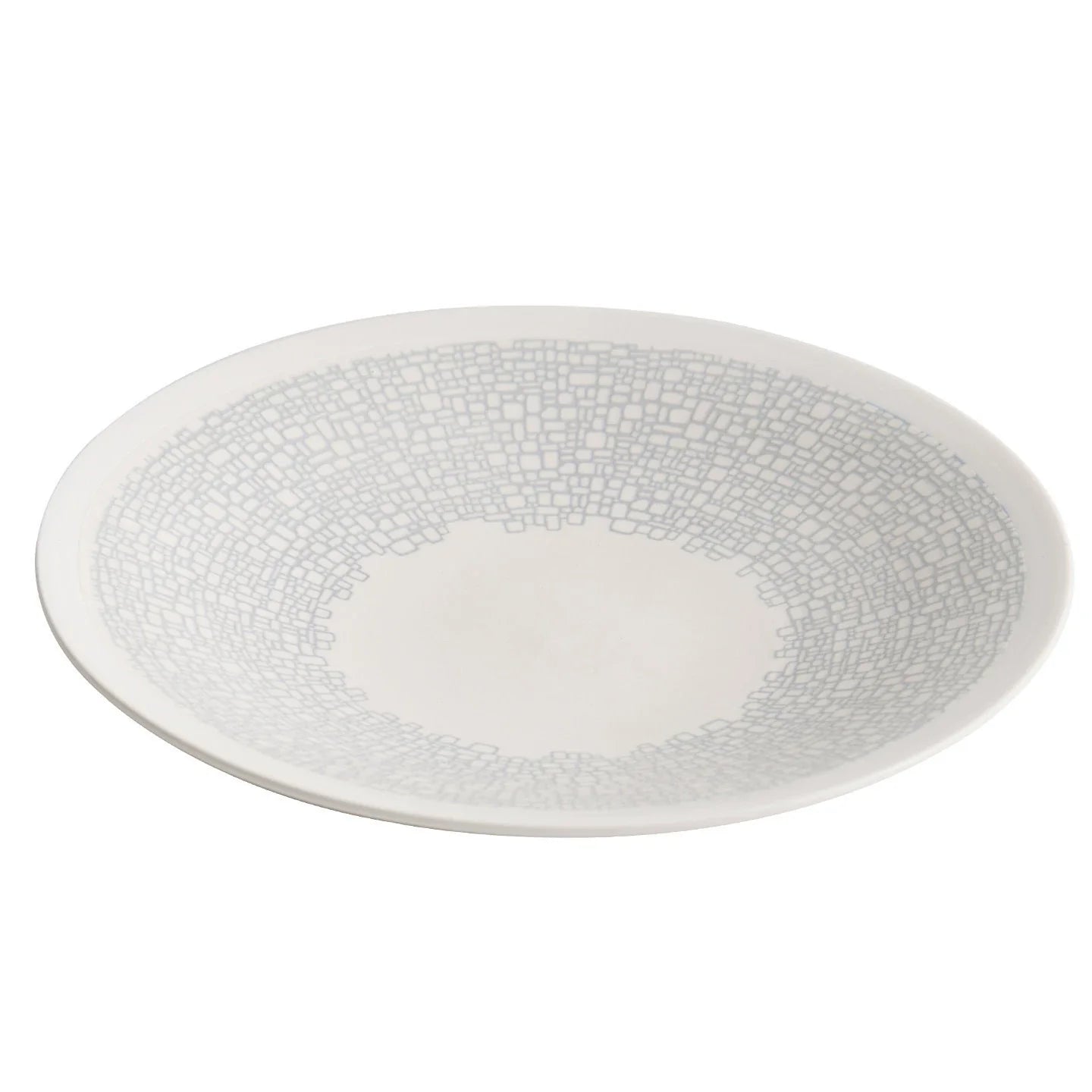 Artisanal Mosaic Pattern Shallow Pasta & Soup Plate – Pebble Series