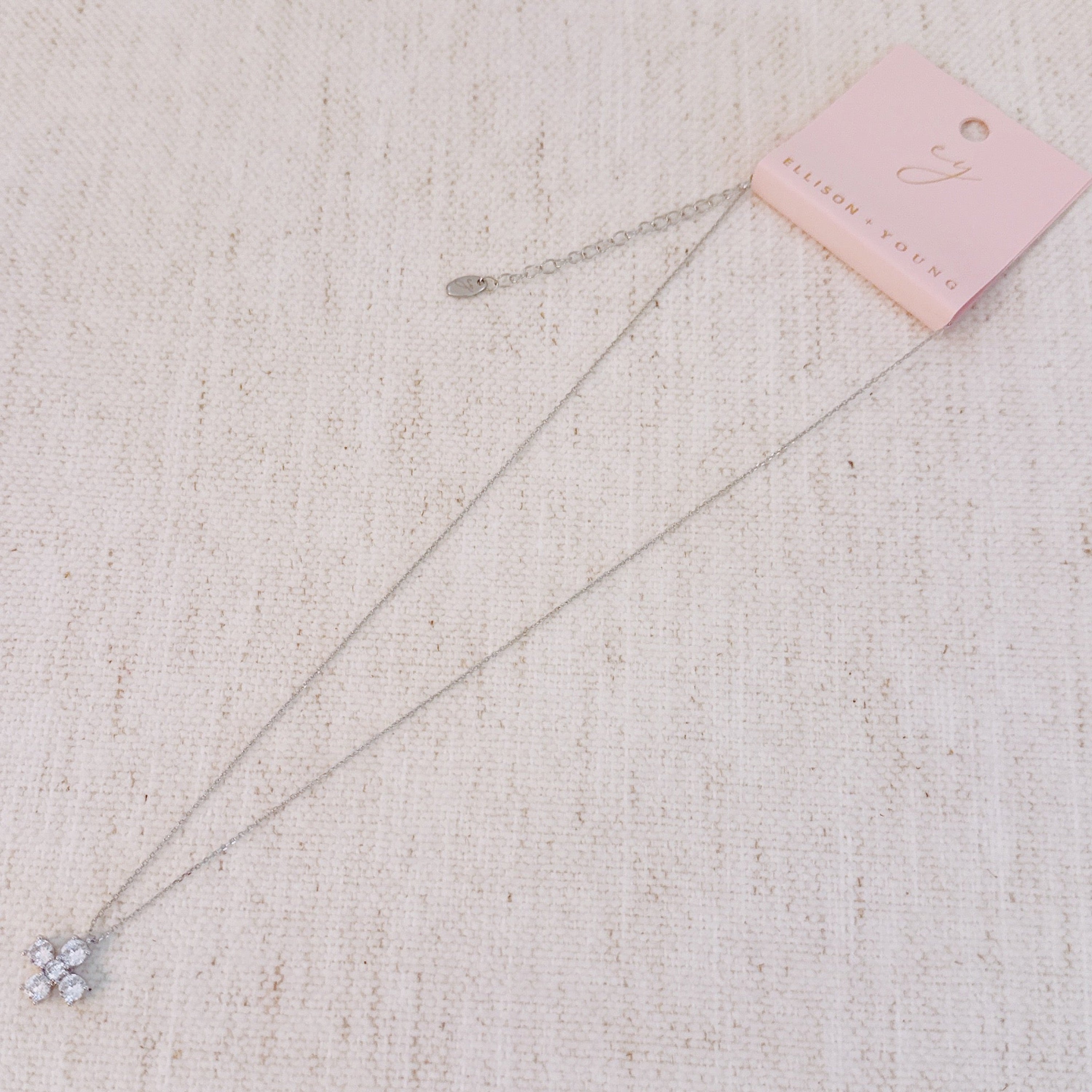 Radiant Sparkle Mini Cross Pendant Necklace