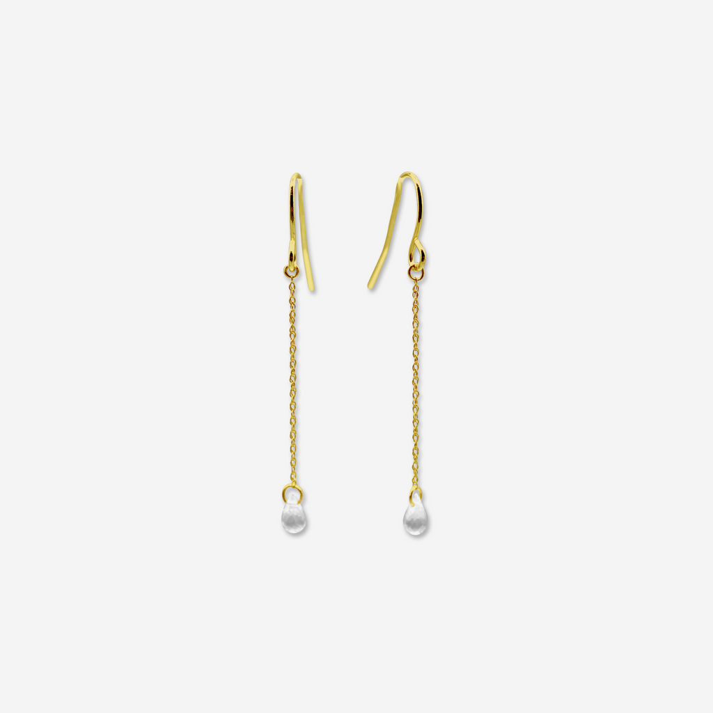 Rose Quartz Drop Earrings | 14K Gold Fine Jewelry