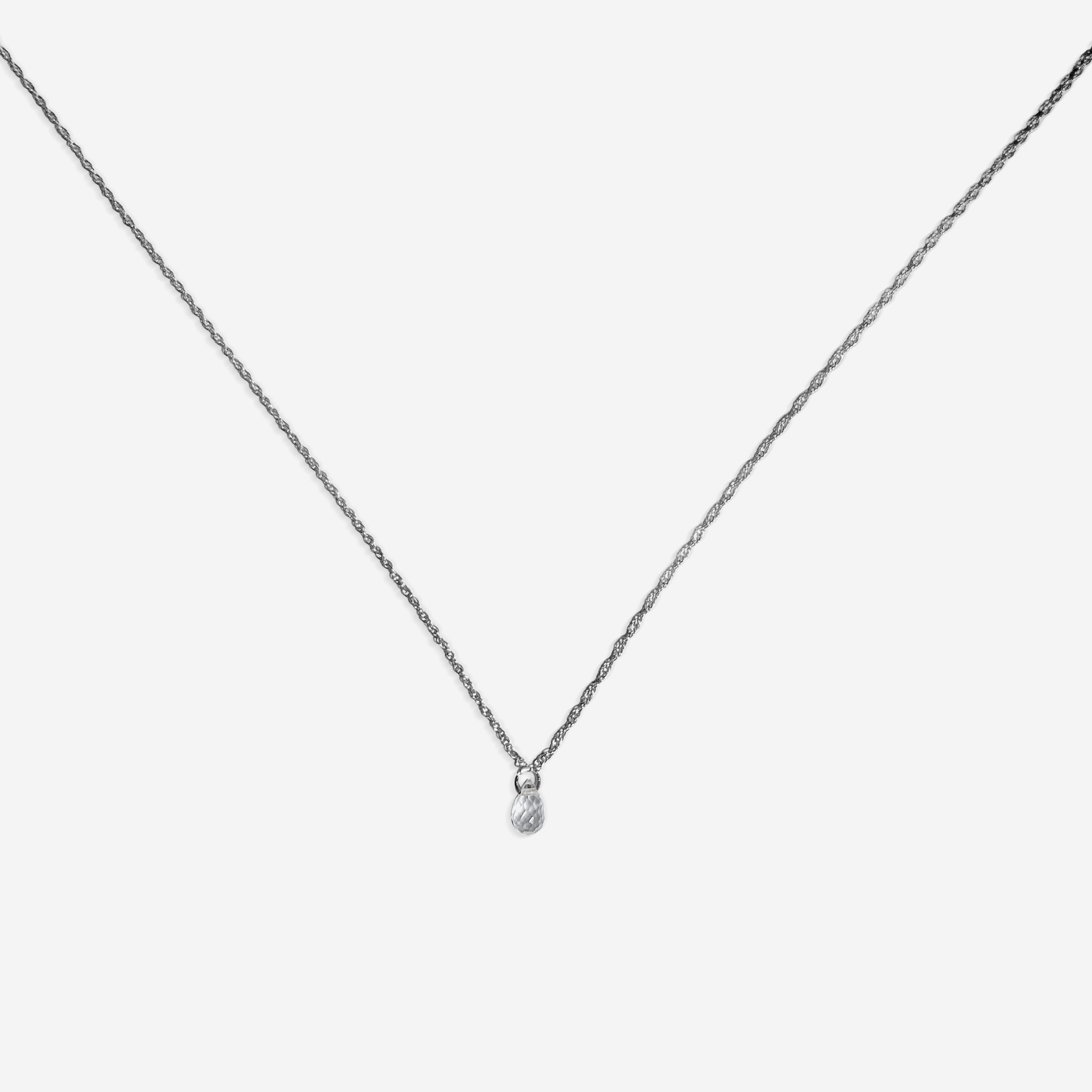 Rose Quartz Drop Pendant Necklace | 14K Gold