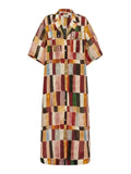 Wanderlust Plaid Linen Maxi Dress
