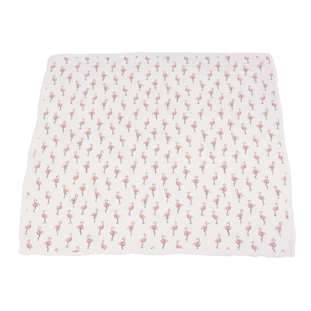 Dancing Flamingo and Little Leopard Newcastle Blanket
