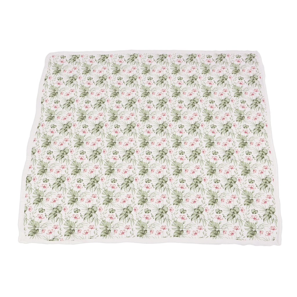 Silver Pink Orchid and Little Leopard Newcastle Blanket