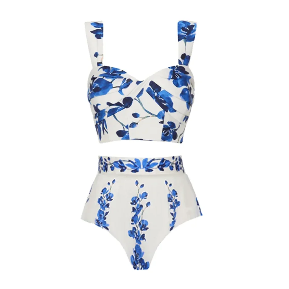 Wanderlust Printed High-Waist Bikini Set