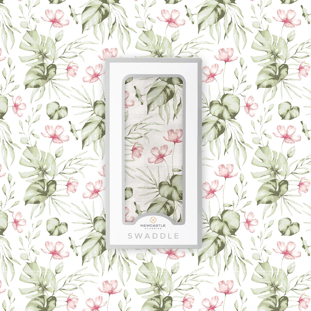 Silver Pink Orchid Swaddle