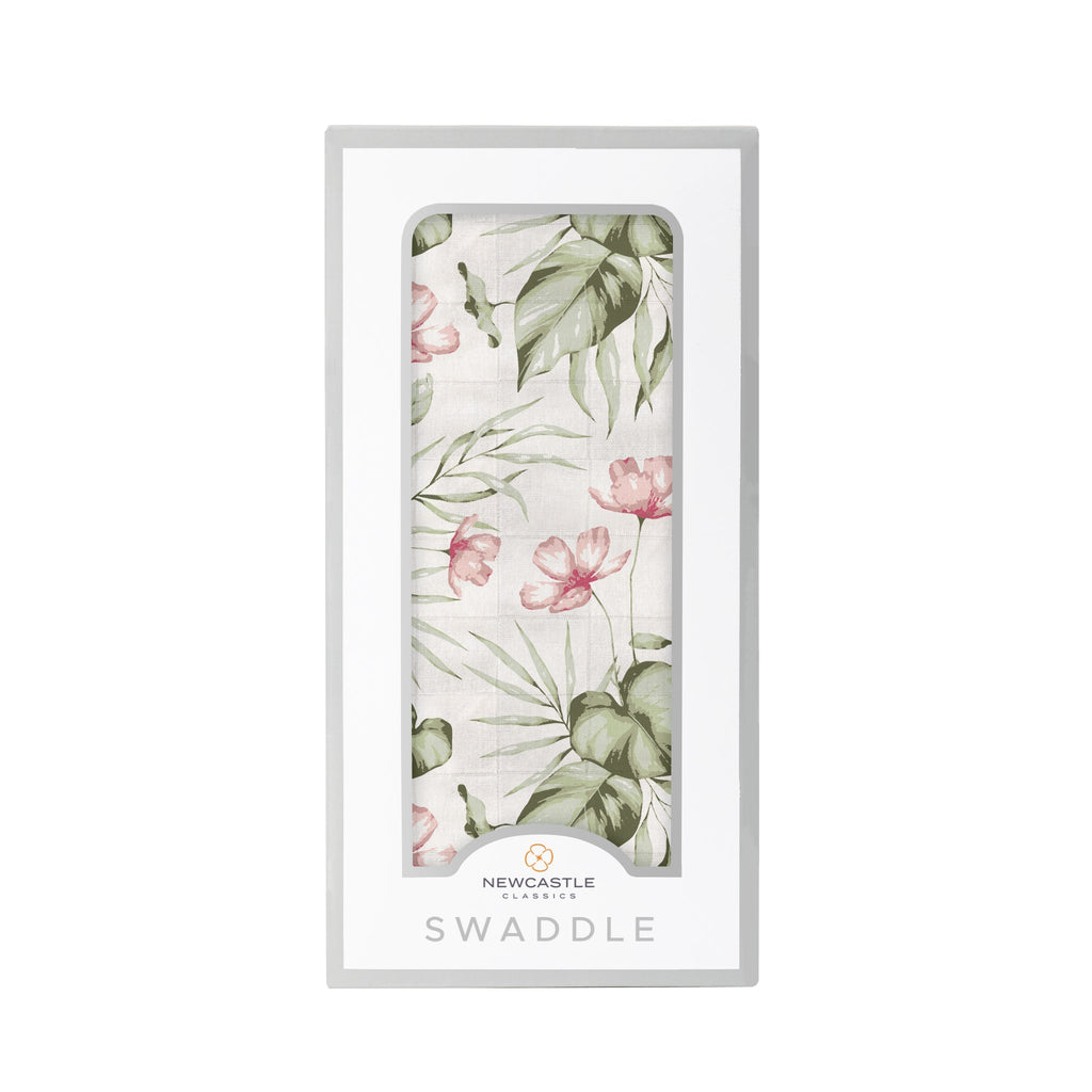 Silver Pink Orchid Swaddle