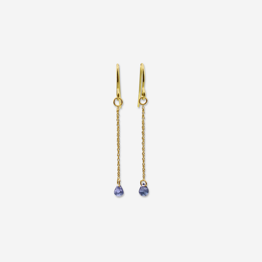 Tanzanite Drop Earrings | 14K Gold Fine Jewelry