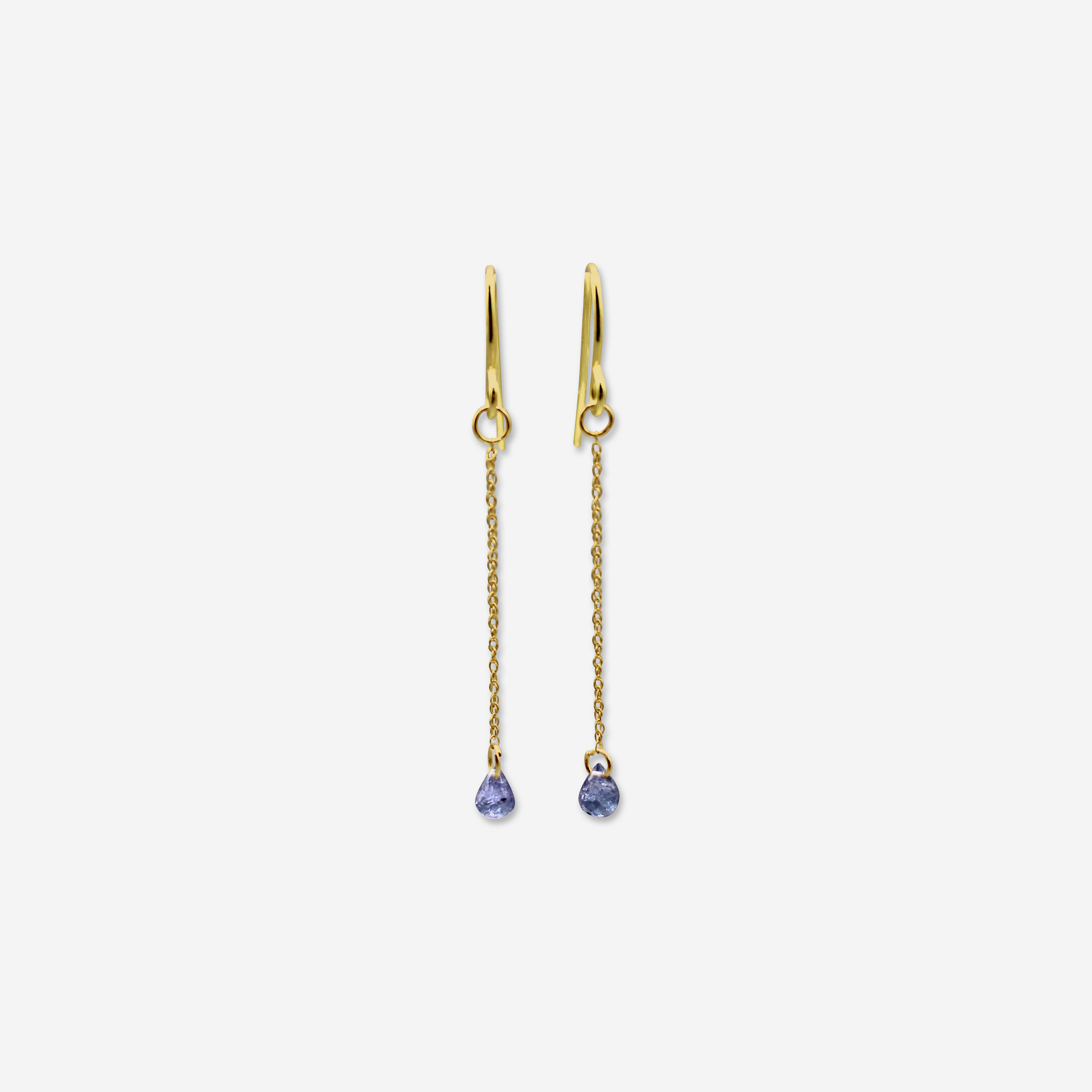 Tanzanite Drop Earrings | 14K Gold Fine Jewelry