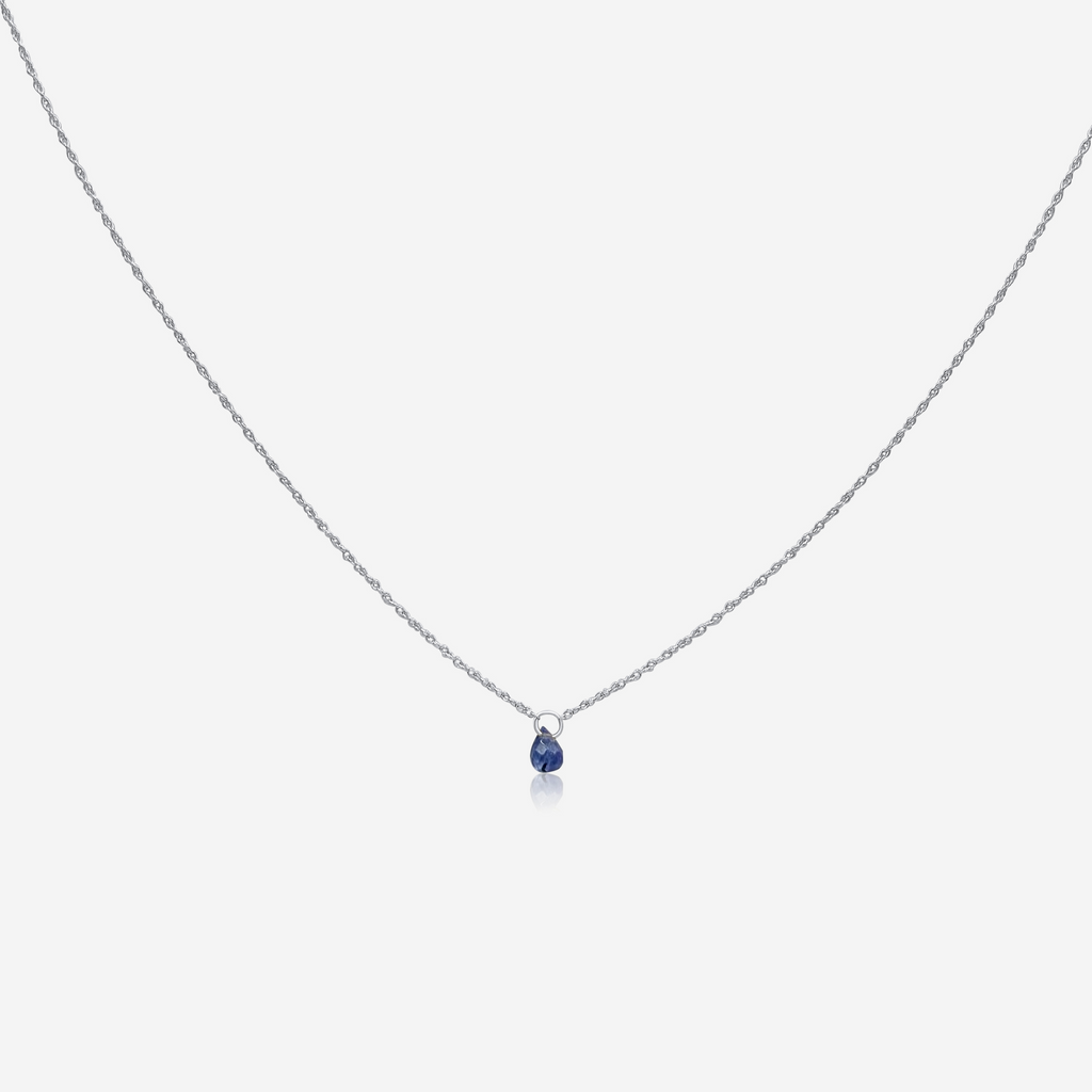 Tanzanite Drop Pendant Necklace | 14K Gold