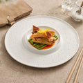 Textured Rim Porcelain Dinner Plate | Inner Coupe Fine Dining Plate