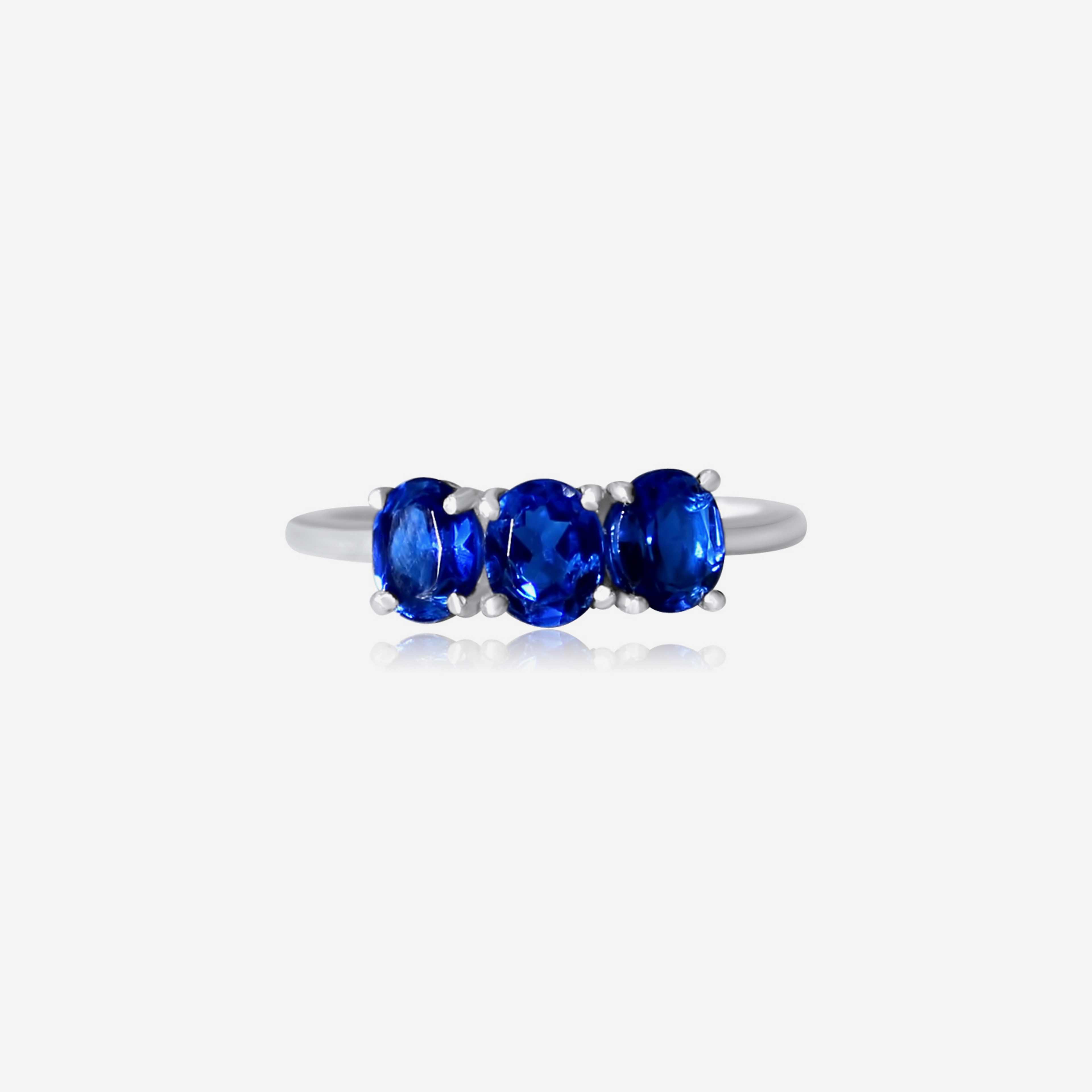 Trio Blue Sapphire Ring | 14K Gold Fine Jewelry