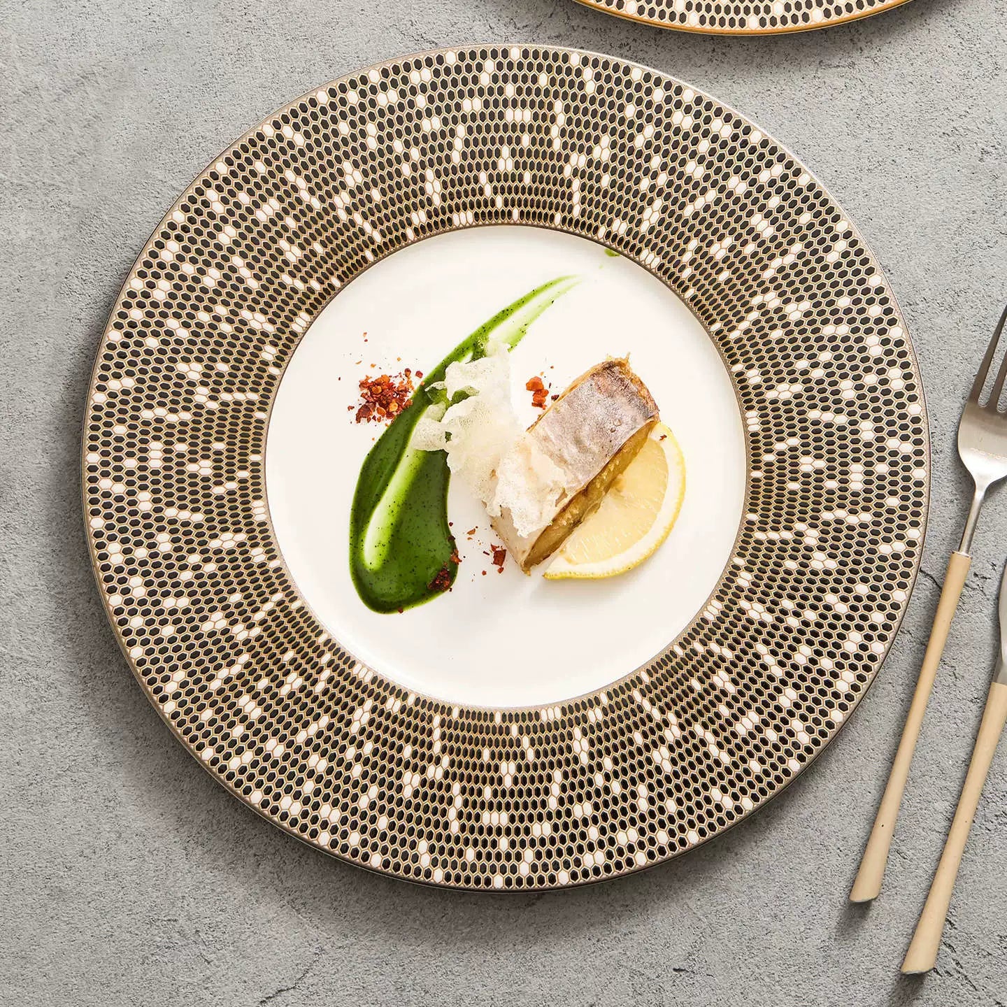Artisanal Mosaic Fine Porcelain Plate – Celestial Series