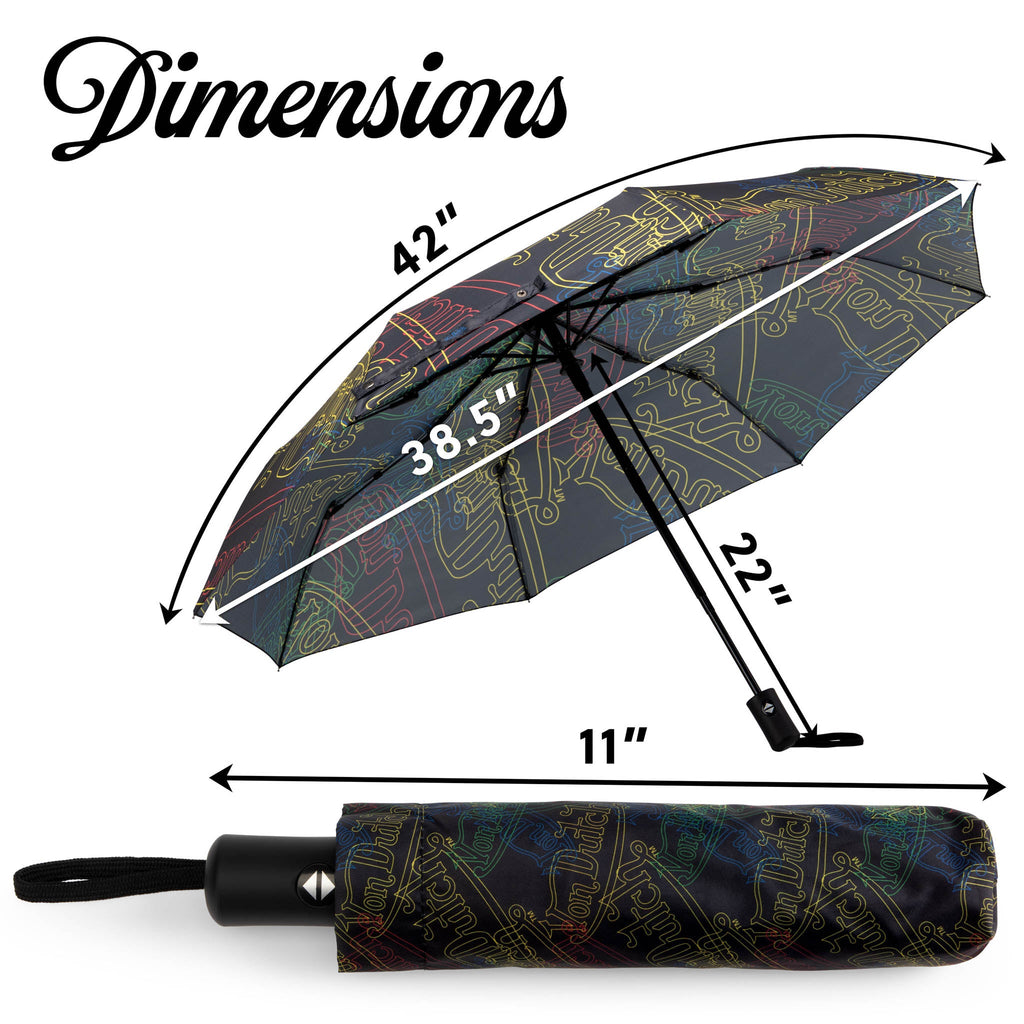 Neon Logo Compact Automatic Umbrella, Strong & Portable