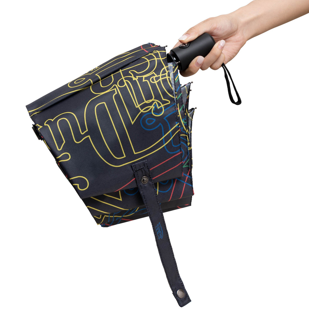 Neon Logo Compact Automatic Umbrella, Strong & Portable