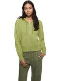 Cropped Zip-up Hoodie (Green Heather)