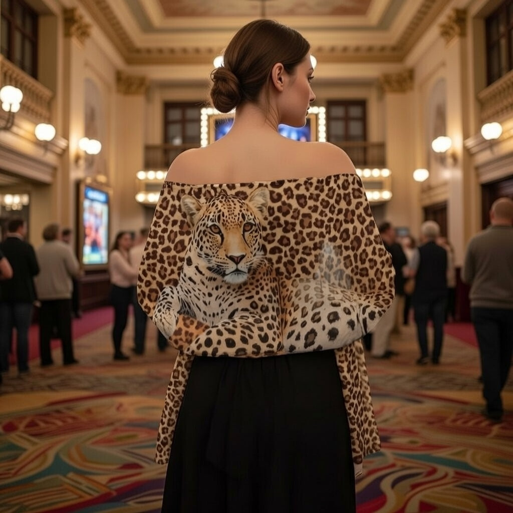 Leopard Lore Up-Close, Long Scarf - Shawl - Exclusive to Back Alley