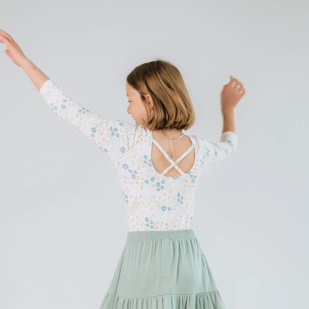 Youth Bamboo Audrey Bodysuit | Rosewood