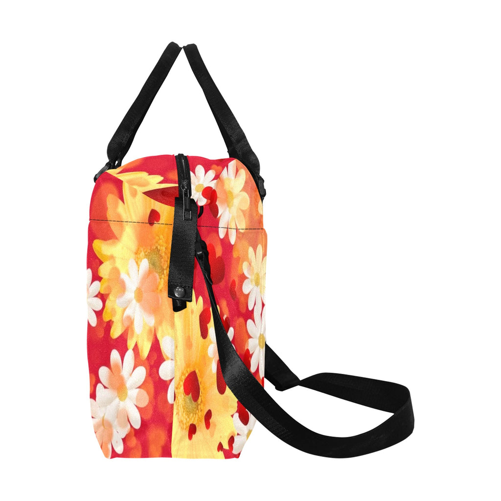 Hearts and Daisies Smaller Duffle Travel Bag — Back Alley Exclusive