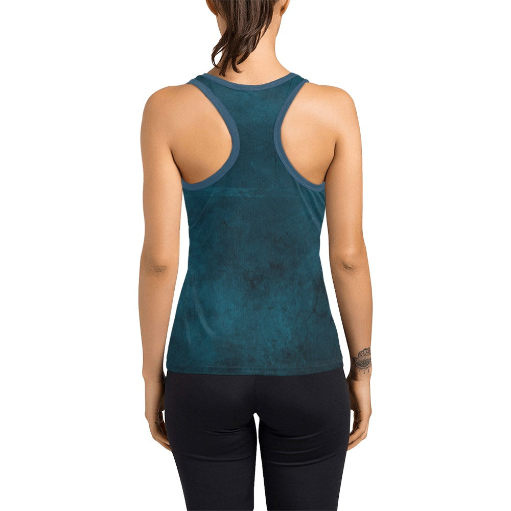 Floribunda and Indigo - Racer Back Tank Top - Back Alley Exclusive