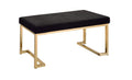 Black Upholstered Bench with Gold Metal Base - Boice