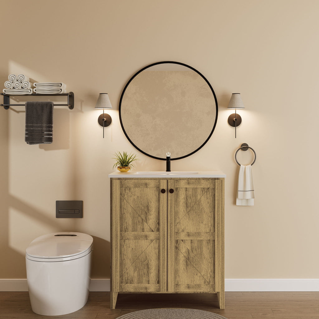 Folding Floor Cabinet With Ceramic Sink