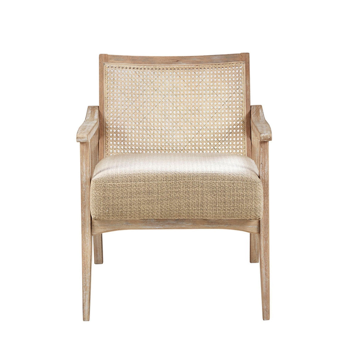 Cane Back Upholstered Accent Chair