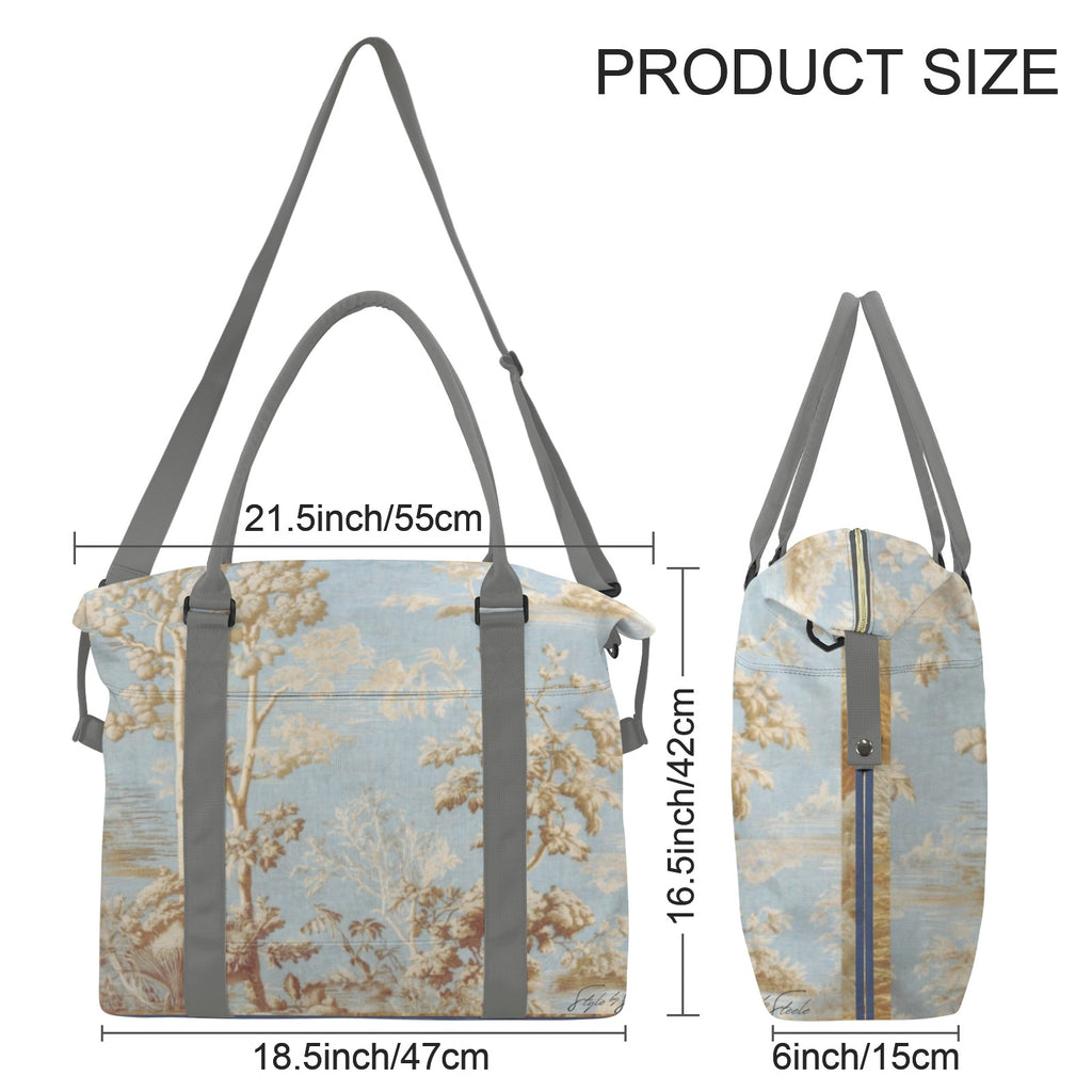 Blue Toile Large Trolley Travel Bag — Back Alley Exclusive