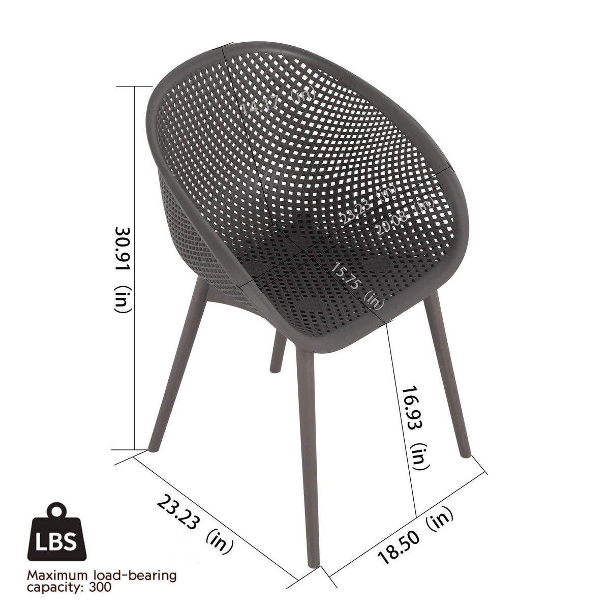 2 Piece Durable Single Chair With Hollow Out Design