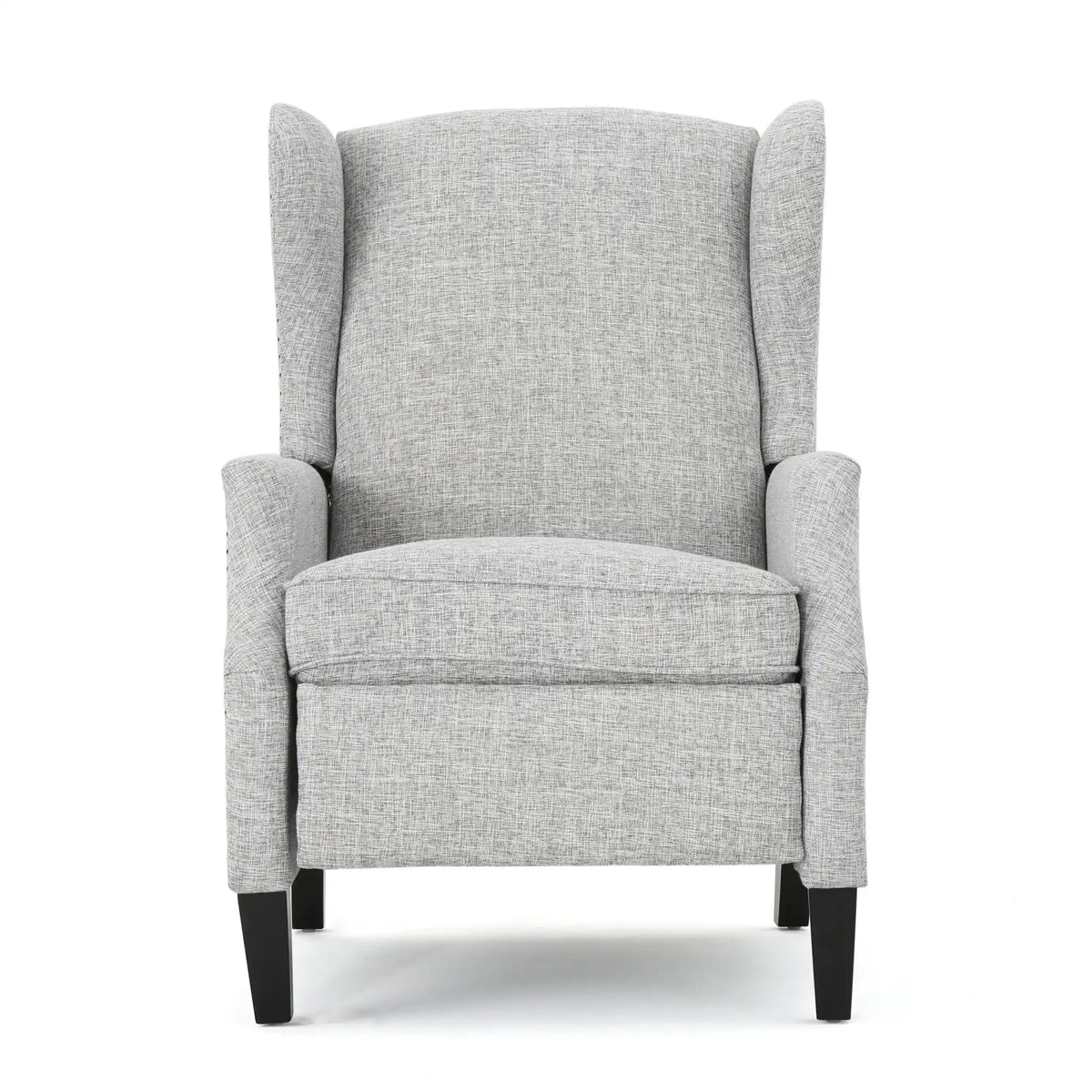 Westeros Wing Back Fabric Upholstered Recliner with Studded Trim – Multiple Colors