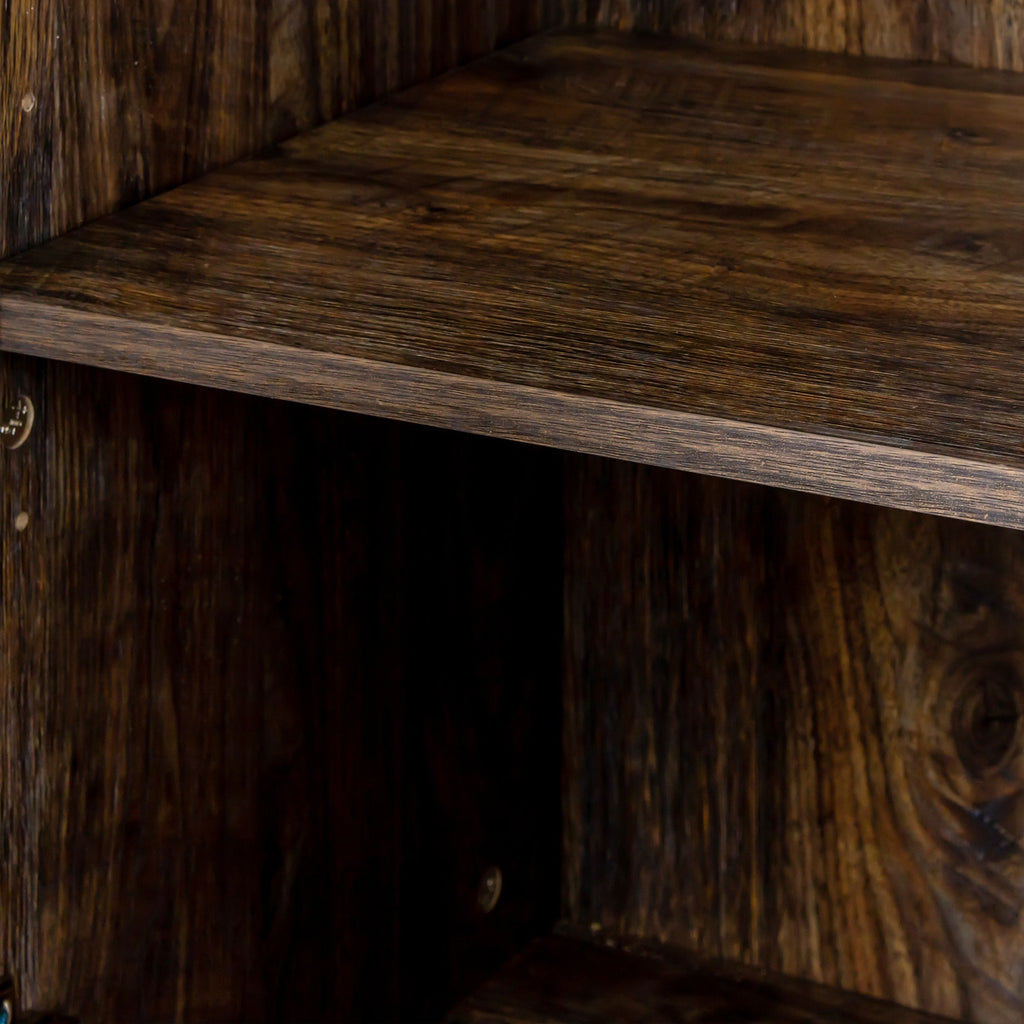 Cabinet with 4 Doors and 4 Open Shelves Freestanding Sideboard - Melamine Finish