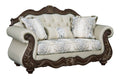 Pierce Loveseat With 3 Pillows - Beige / Cherry