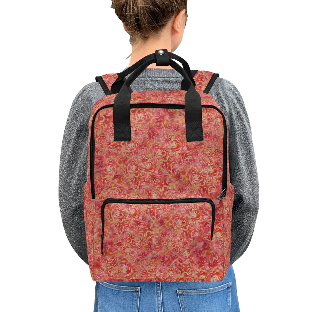Red Roses Twin Handle Backpack — Back Alley Exclusive