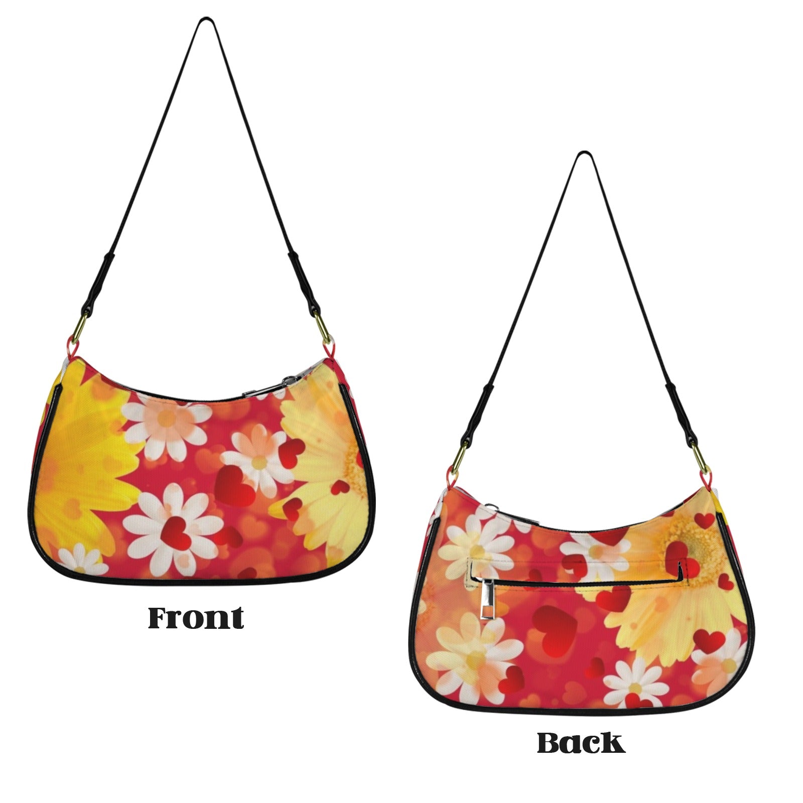 Hearts and Daisies Hobo Bag - Design Exclusive to Back Alley
